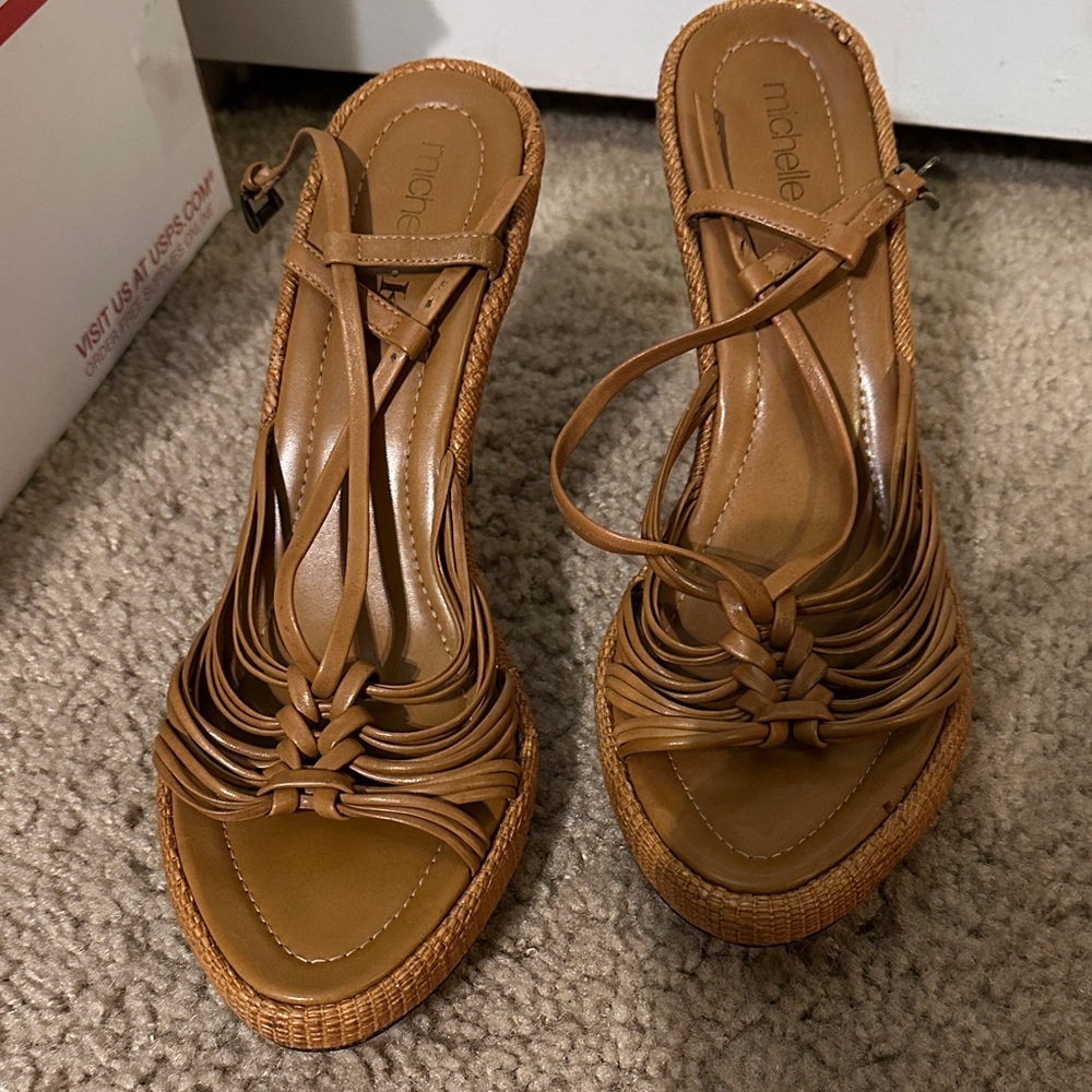 Michele K Tan Strappy Women's  Herled Sandals 9.5 vintage